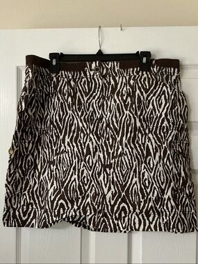 Chico's Brown and White Zebra-Print Skirt
